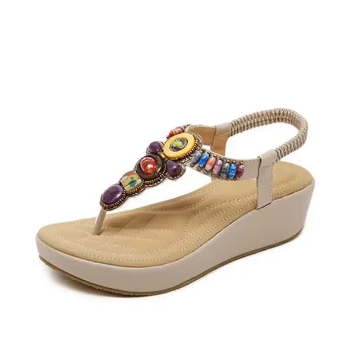 Sandales à Plateforme de Style National pour Femme
