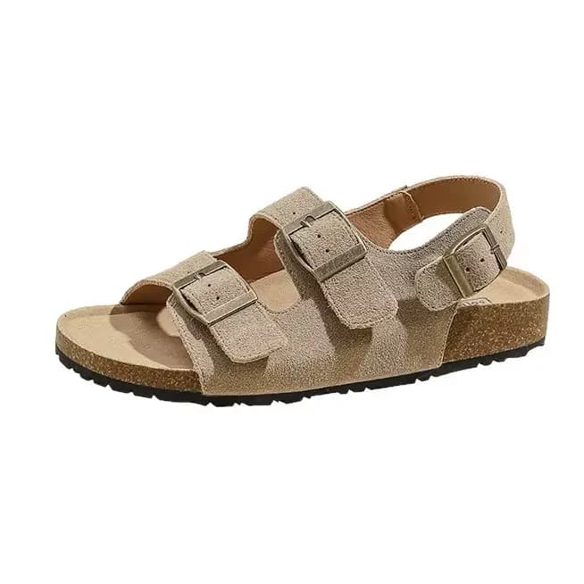 Sandales romaines en cuir véritable pour femme