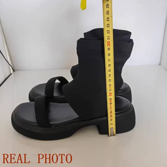 ANOVISHANA 2025 nouveau Design femmes sandales bout rond talons épais 5cm sans lacet grande taille 41 42 43 33 doux quotidien femme chaussures été