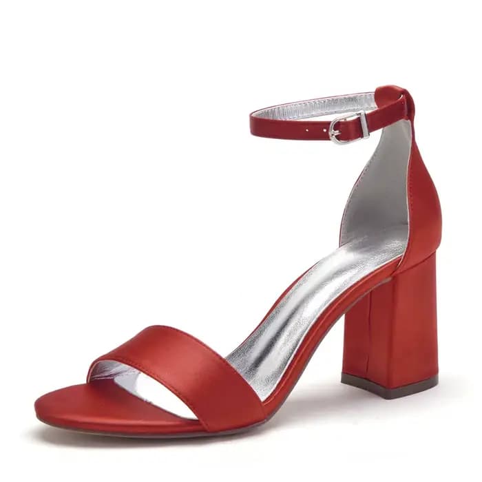 Sandales de mariée à talon carré