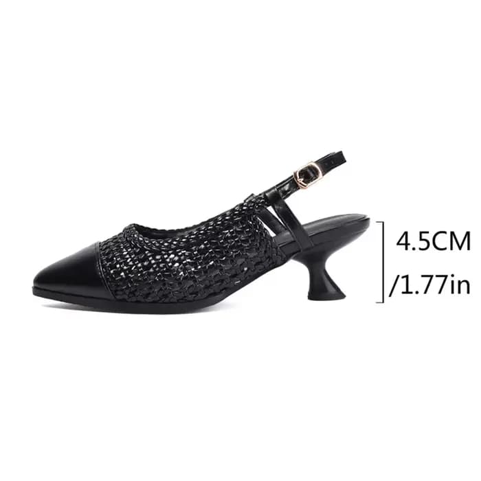 Sandalias De Mujer 2025 été nouveau Style Sexy mode sandales femmes chaton talon bout pointu évider boucle sangle dames chaussures