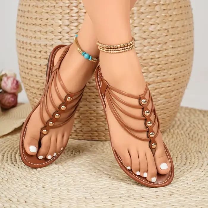 Nouvelles sandales de plage bohèmes 2026 à talon épais pour femmes – Chaussures polyvalentes