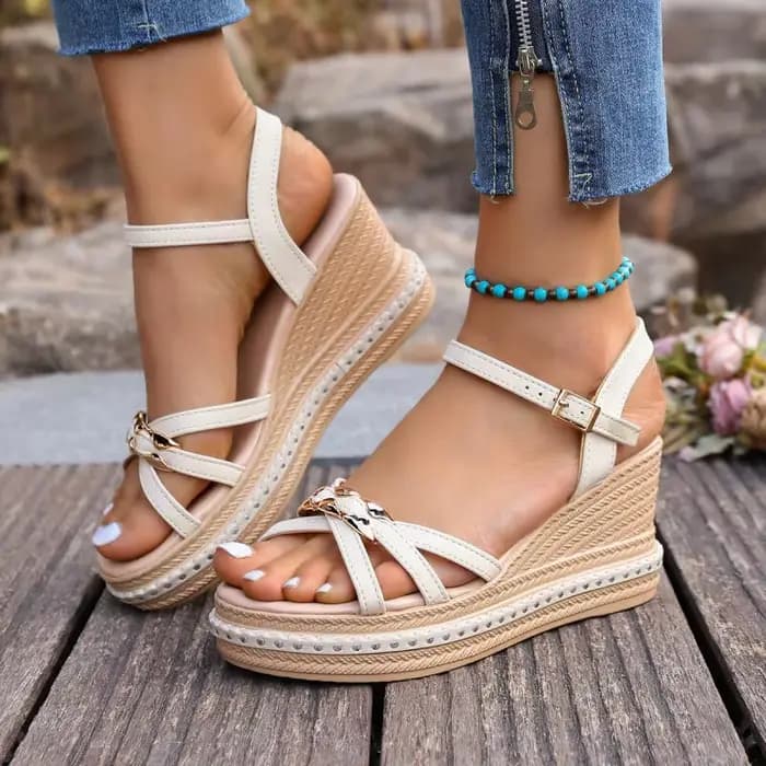 Sandales compensées confortables pour femme
