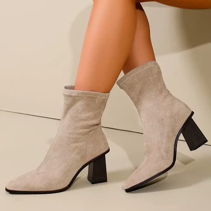Bottines à talons hauts en faux daim pour femme