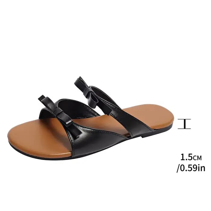 Sandales femme chaussures plates bande mince nœud papillon conception femmes pantoufles 2025 été pieds nus sandale pour dames chaussure de mode