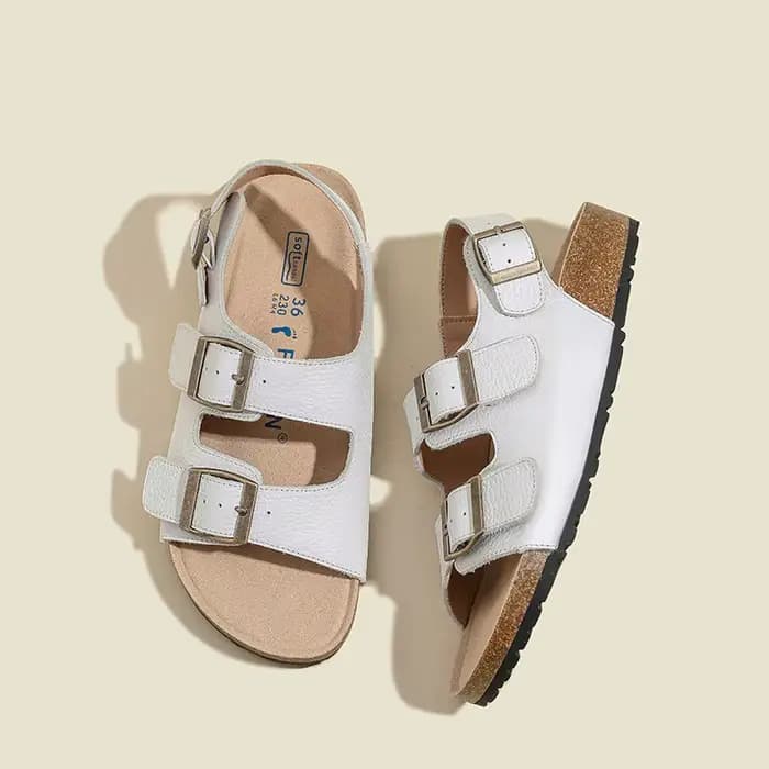 Sandales romaines en cuir véritable pour femme
