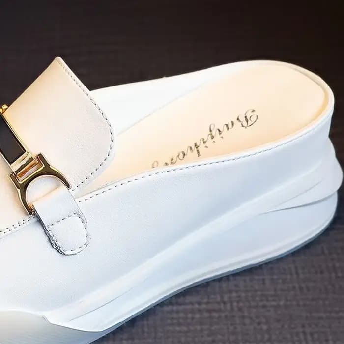 Mules en cuir à plateforme pour femmes