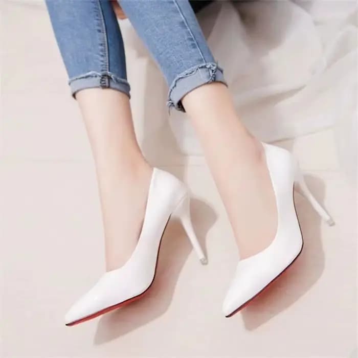Bout pointu Sexy Super haut talon dames chaussures d'été Stilito luxe en cuir