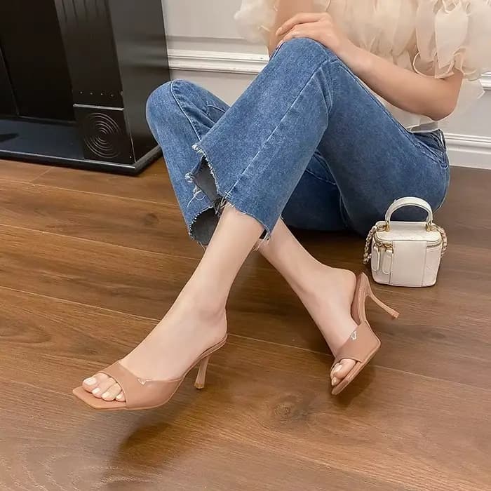 Sandales à talons hauts pour femmes, nouveau style d'été, bout carré, bout ouvert, élégantes, décontractées, confortables, noires
