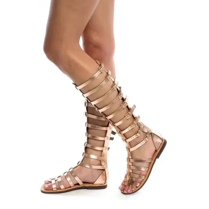 Sandales gladiateur femmes 2025 été dames haut genou haute