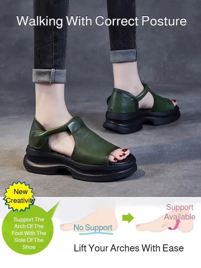 Sandales compensées d'été à bout ouvert pour femmes