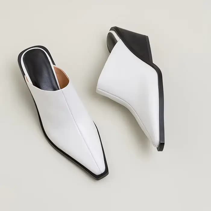 Mules en cuir véritable pour femmes