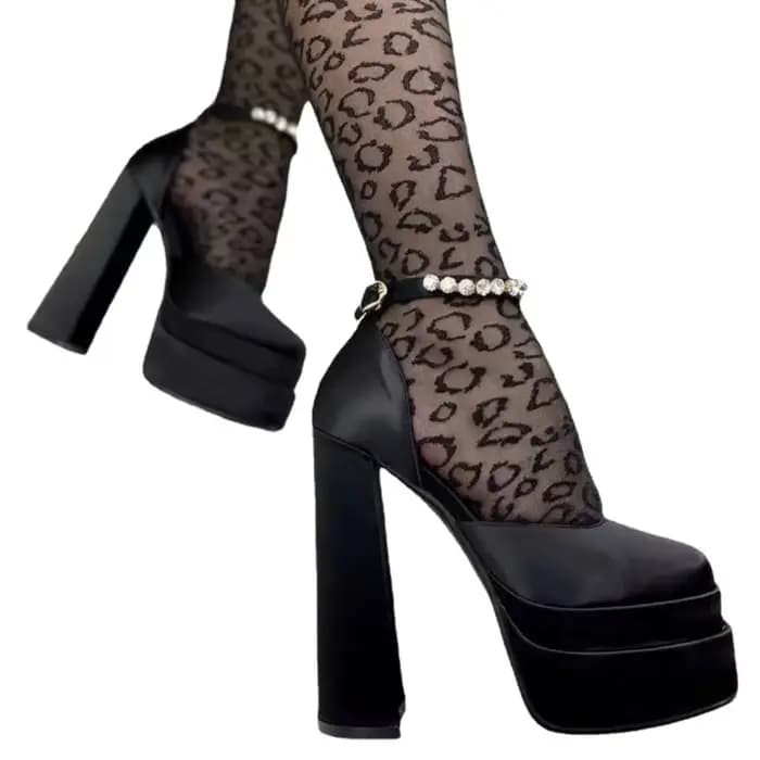 Escarpins rétro Mary Janes à talons épais pour femmes
