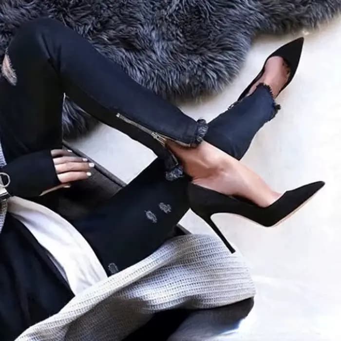 Escarpins à talons aiguilles en daim pour femmes