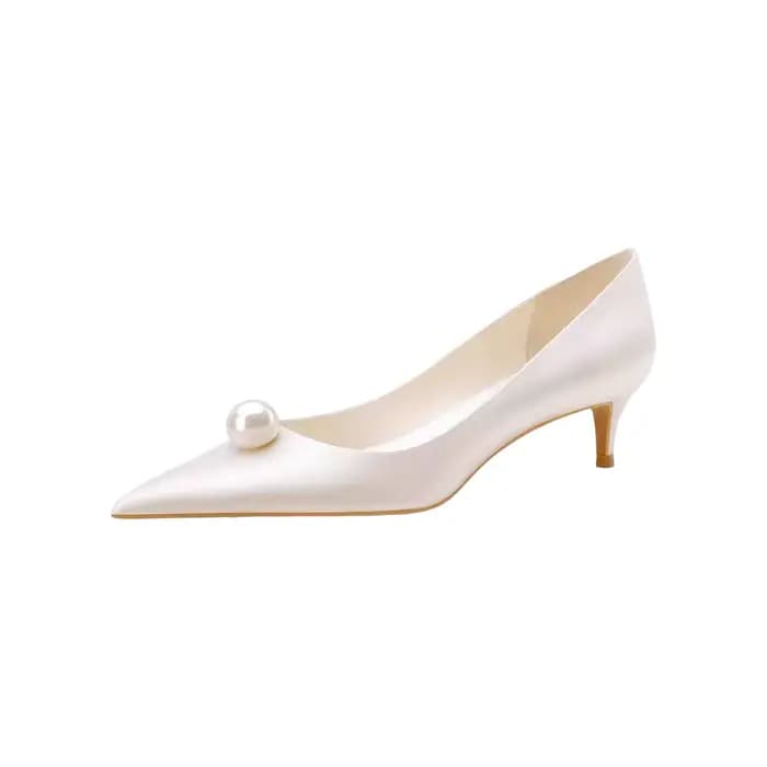 Nouvelles chaussures de mariée à talon bas pour femme