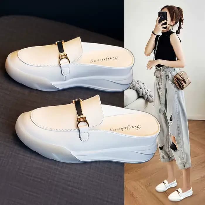 Mules en cuir à plateforme pour femmes