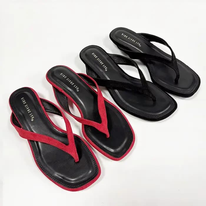 Sandales compensées à talon bas, mules et claquettes sexy pour femmes, chaussures de luxe tendance pour l'été