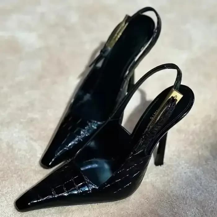 Escarpins à talons aiguilles pointus en cuir verni pour femmes