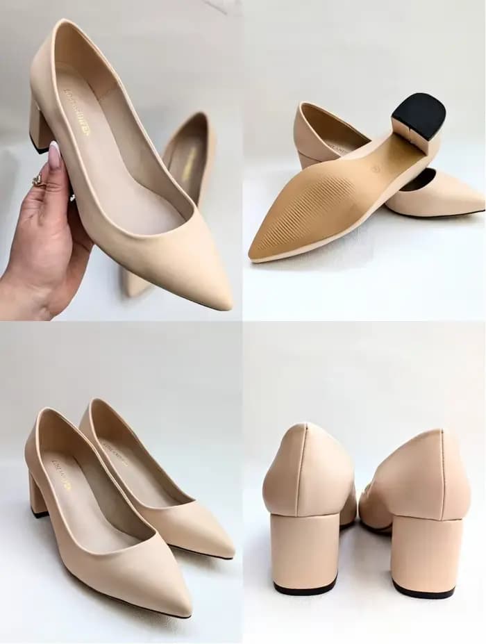 Femmes pompes nouveau Style nu décontracté 5 cm bout pointu bas épais talons hauts dames bureau travail noir Socialite fête chaussures de mariage