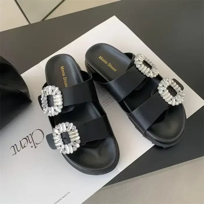 Sandales à Plateforme avec Strass pour Femme