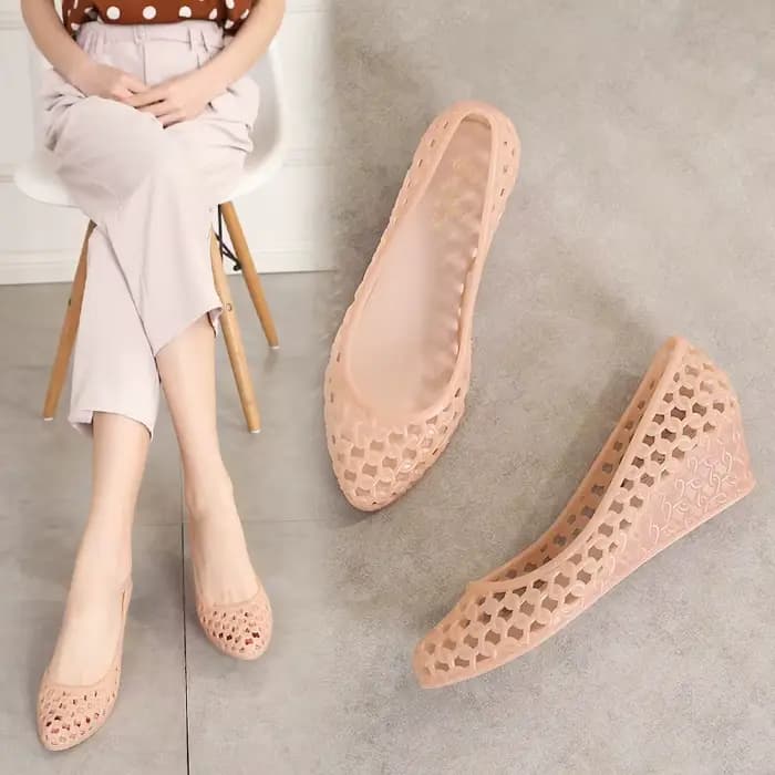 Sandales d'Été à Talon Creux en Plastique pour Femme