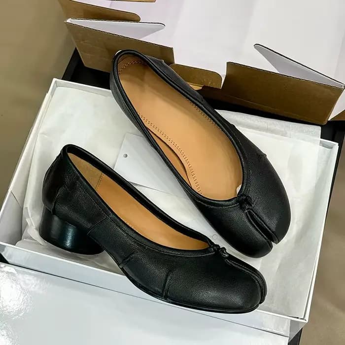 Talons hauts plissés en peau de mouton de 3cm