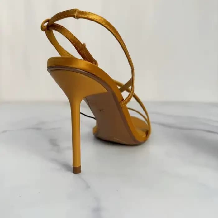 Sandales de luxe modernes à talons aiguilles pour femme, élégantes, à bout ouvert, avec lanières croisées, idéales pour les fêtes, banquets et mariages