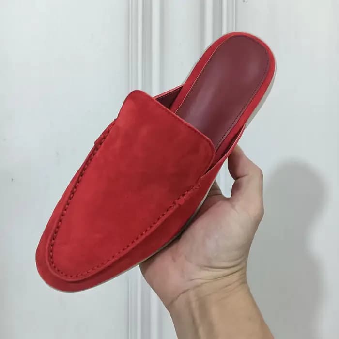 Chaussures mules d'été grande taille en cachemire et velours de peau de mouton