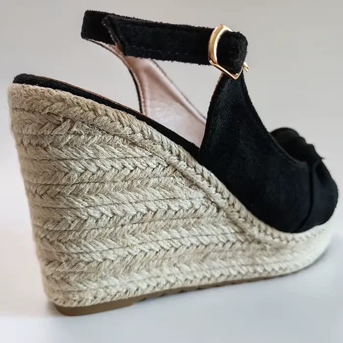 Sandales compensées noires pour femme