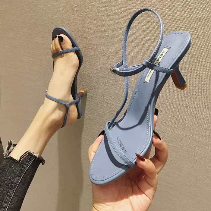 Sandales pour femmes 2026 – Nouveauté été – Talons fins polyvalents à boucle unique et bout ouvert