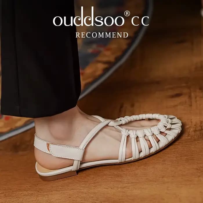 Ods-Sandales en cuir véritable pour femmes