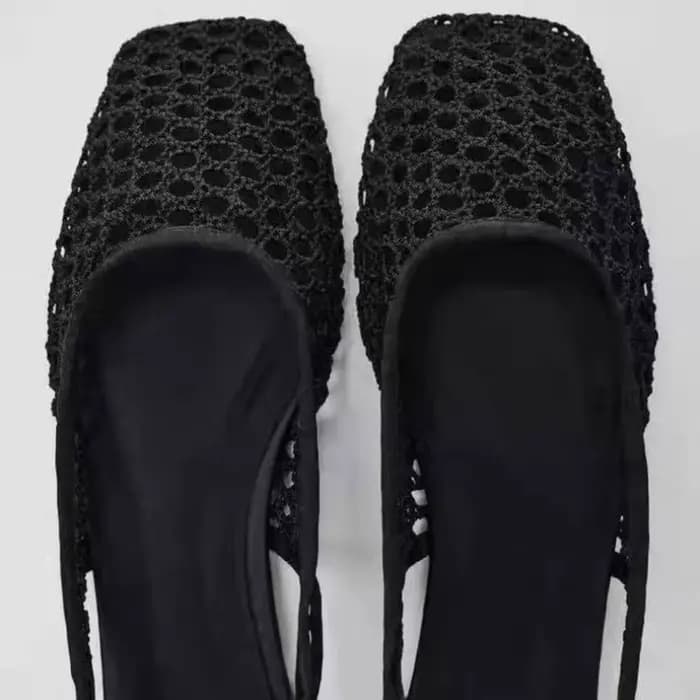 Tissage maille respirant Mules sandales pour femmes été nouveau Slingback chaussures de plage décontracté bout carré mode ballerines dames