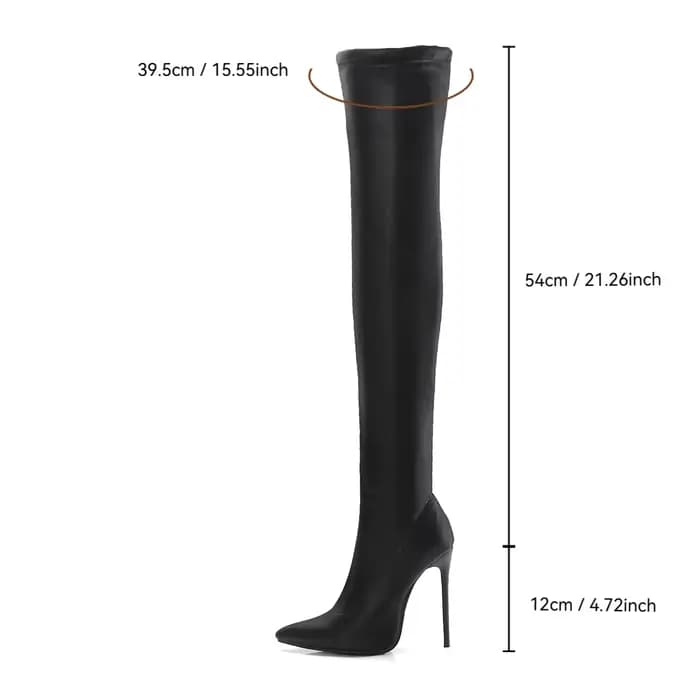 Bottines noires en cuir à bout pointu et talon aiguille pour femmes