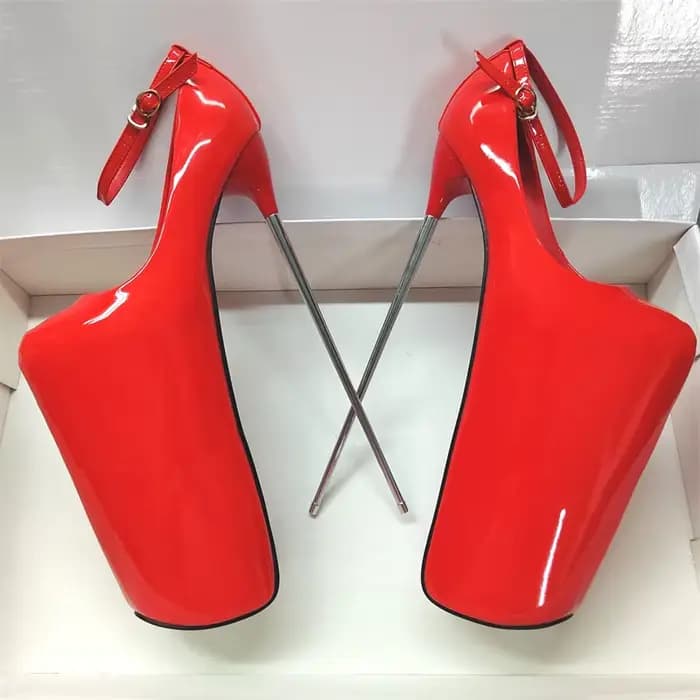 Pole Dance talons hauts 19/22/30cm plate-forme extrême femmes pompes talon en métal boucle de cheville taille 50 rose