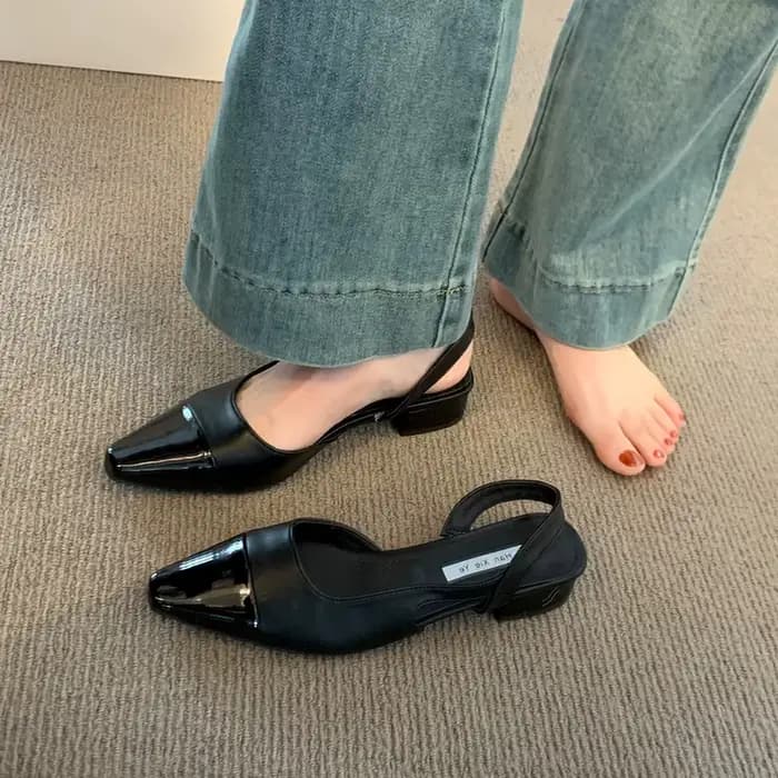 Été couverture orteil sans lacet femmes sandales concis talon épais Singbacks Mules chaussures femme élégante robe de soirée Sandalias