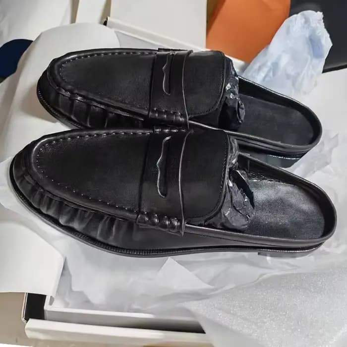 Nouvelles mules décontractées 2026 pour femmes en cuir véritable