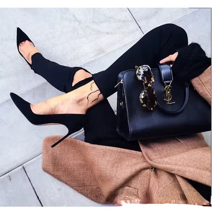 Escarpins à talons aiguilles en daim pour femmes