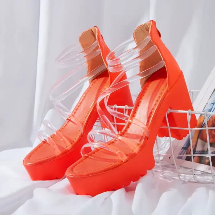 Sandales compensées à talons hauts pour femmes