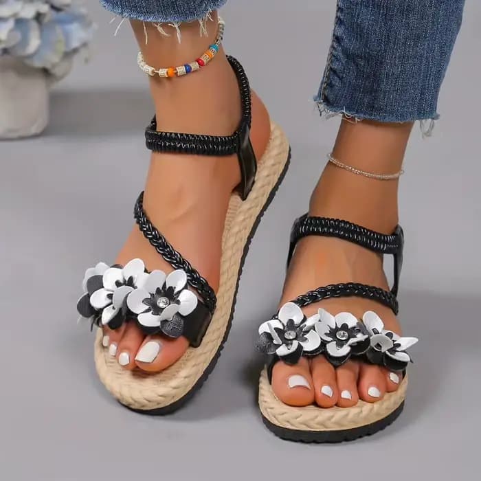 Sandales à enfiler pour femmes avec élastique réglable — Nouveau style d'été