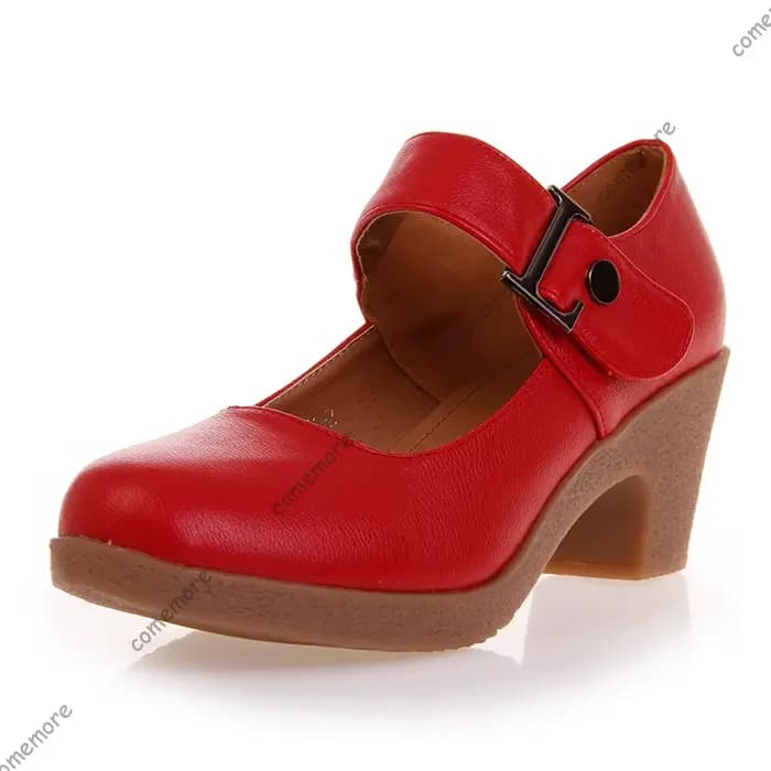 Comemore femmes pompes printemps automne chaussures en cuir souple