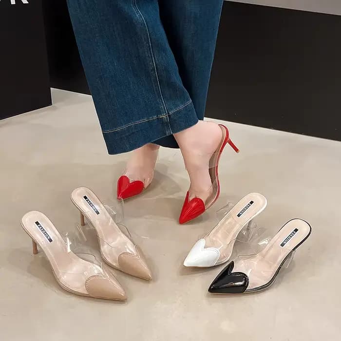 Sandales transparentes à bout ouvert pour femmes