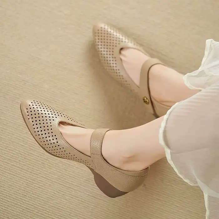Chaussures Mary Jane à Talon Compensé pour Femme – Cuir Souple Pointe Fine Respirant