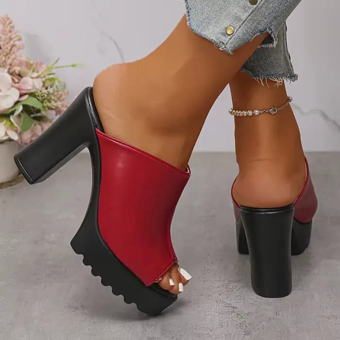 Mules à talons hauts épais pour femmes