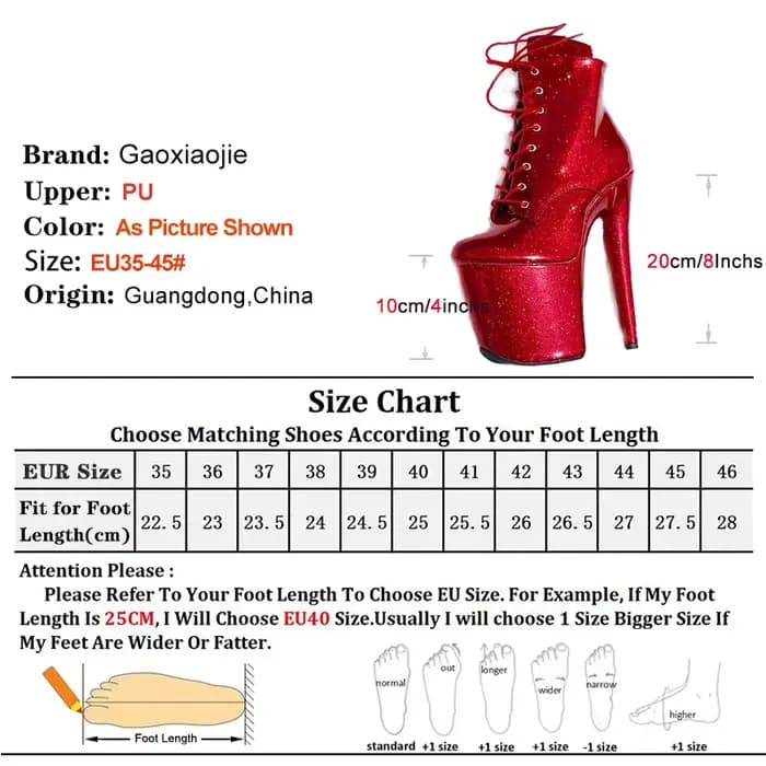 2025 nouvelle femme 20CM/8 pouces Ultra haut talon anti-dérapant plate-forme discothèque bottines pôle danse talons paillettes modèle T Show chaussures