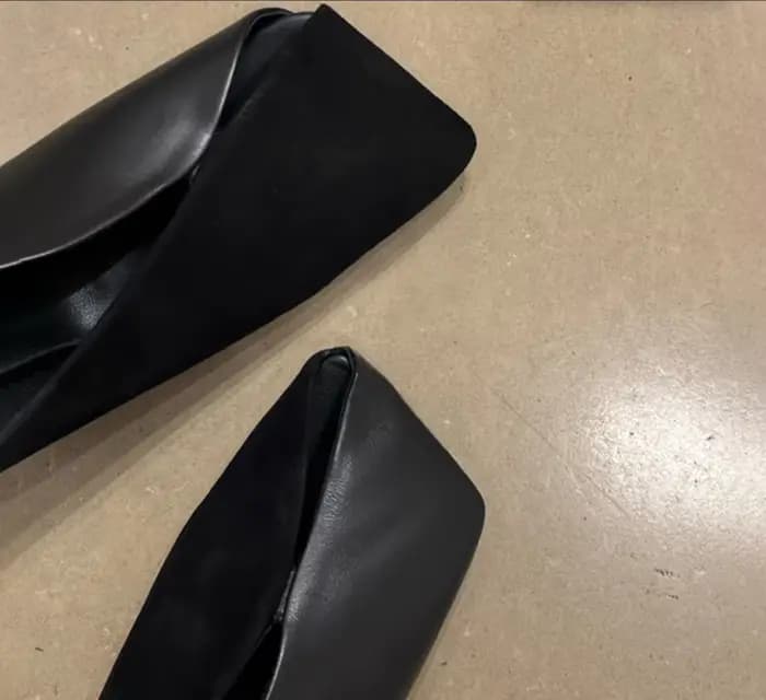 2025 bout carré découpé Mules femmes en cuir PU diapositives sandales pantoufles d'extérieur bureau dame chaussures Med escarpins à talons bas mode 2025