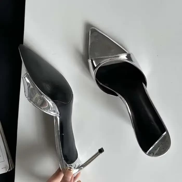 Eilyken 2026 nouvel été peu profond bout pointu mince talons hauts femmes pantoufles sandales de mariage mode Mule diapositives chaussures