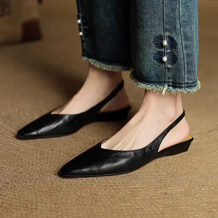 2025 nouveau été femmes Mules en cuir véritable