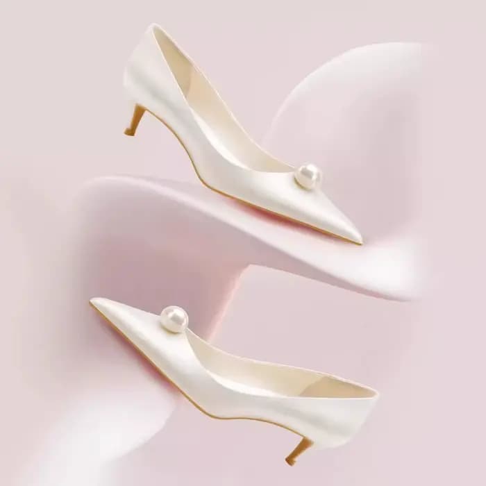 Nouvelles chaussures de mariée à talon bas pour femme