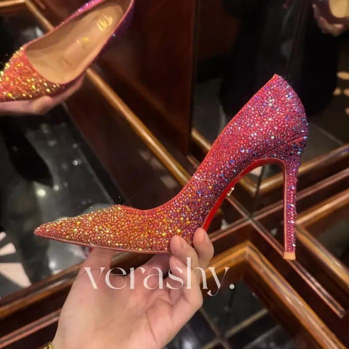 Talons hauts scintillants en cristal Bling pour femmes, chaussures de mariée violettes, Parker pointu, biscuits peu profonds, escarpins de banquet