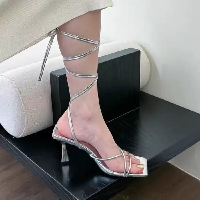 Sandales romaines à lanières Stiletto printemps été nouveau bout carré